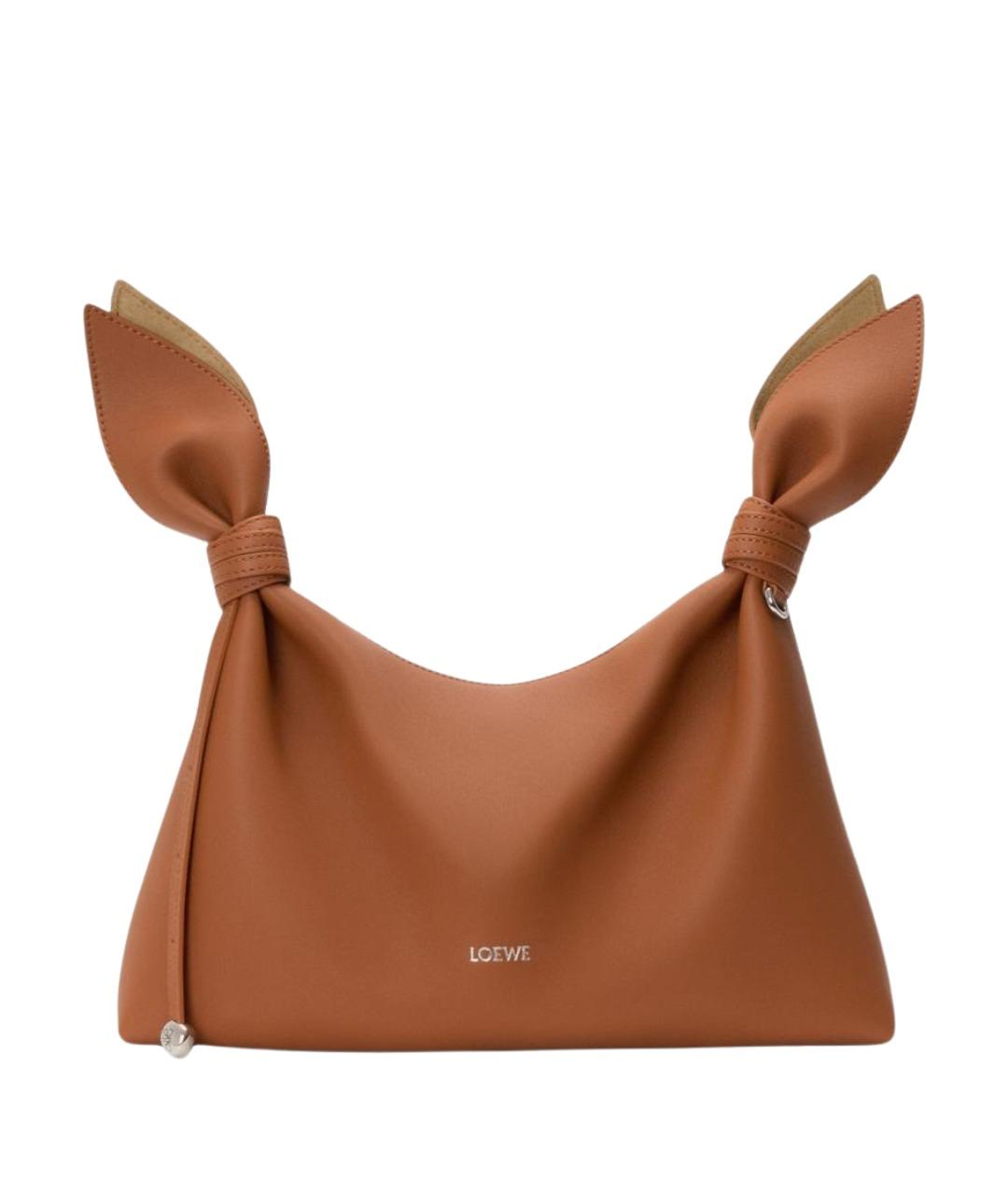 LOEWE Коричневая кожаная сумка через плечо, фото 1