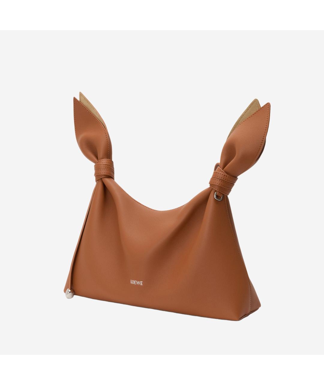 LOEWE Коричневая кожаная сумка через плечо, фото 2