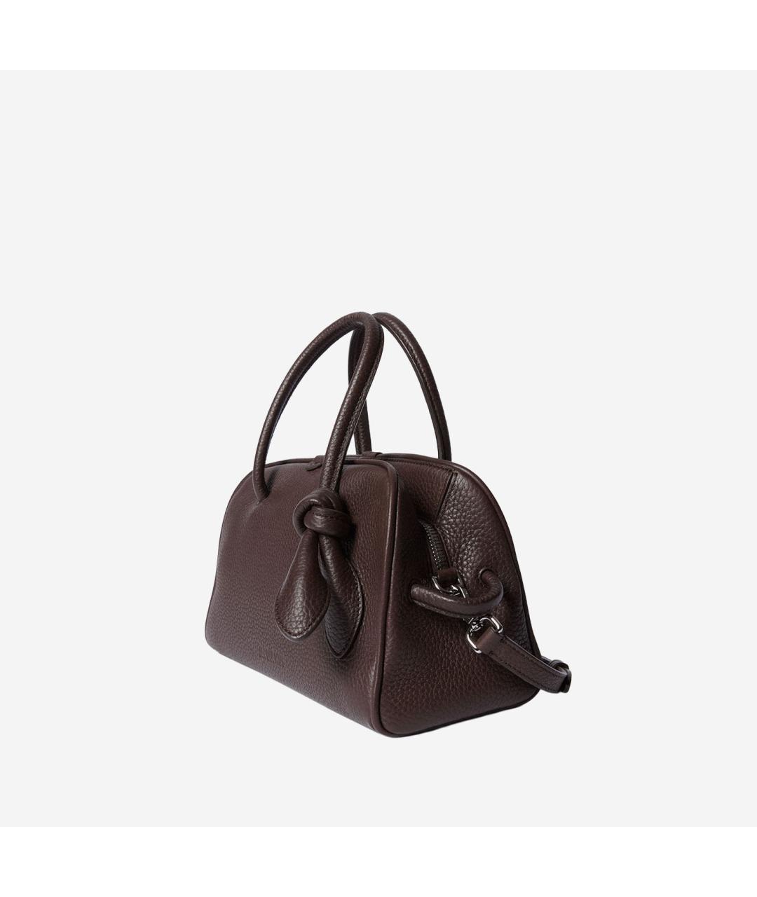 JACQUEMUS Коричневая кожаная сумка с короткими ручками, фото 2