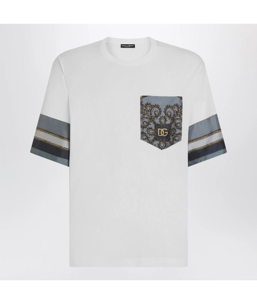 DOLCE&GABBANA Белая хлопковая футболка, фото 3