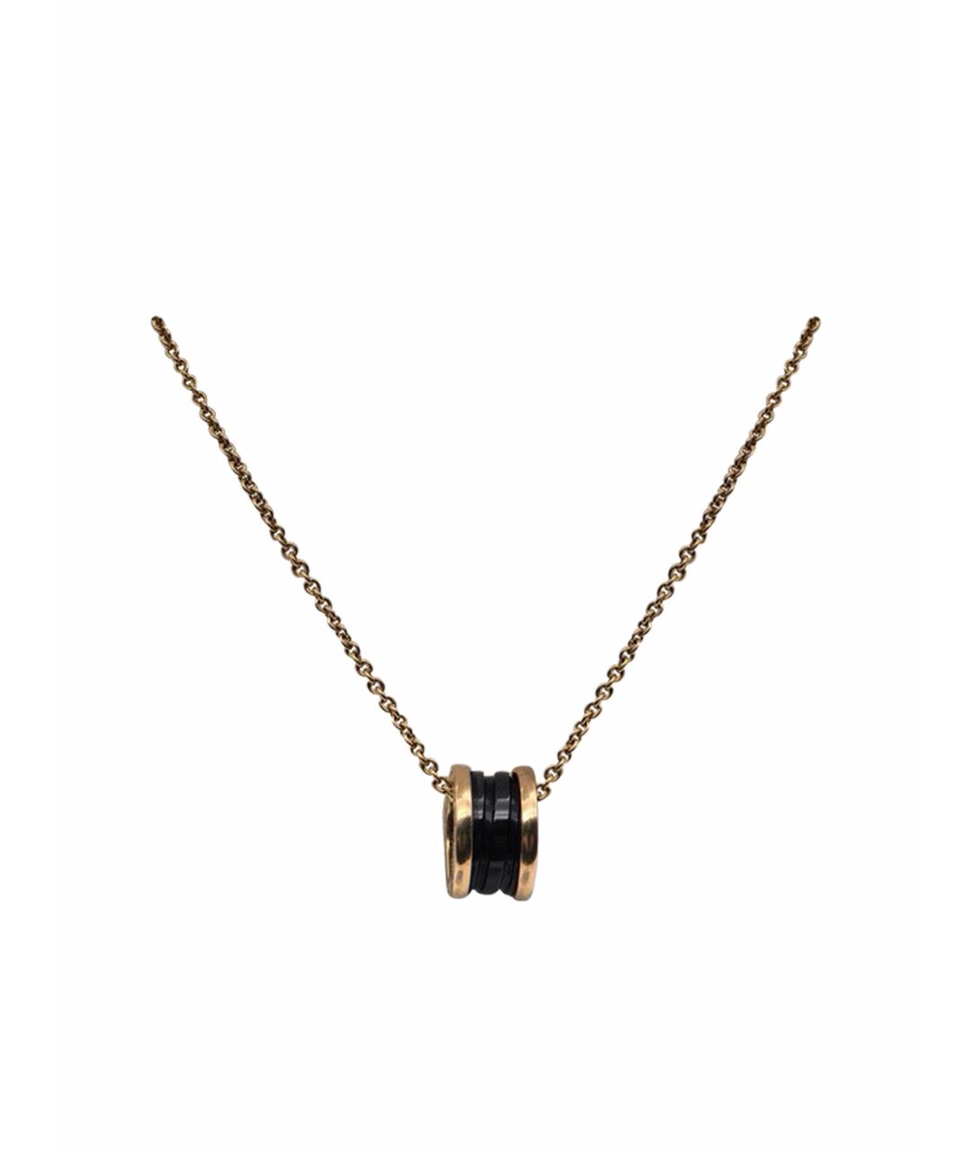 BVLGARI Черное колье из розового золота, фото 1