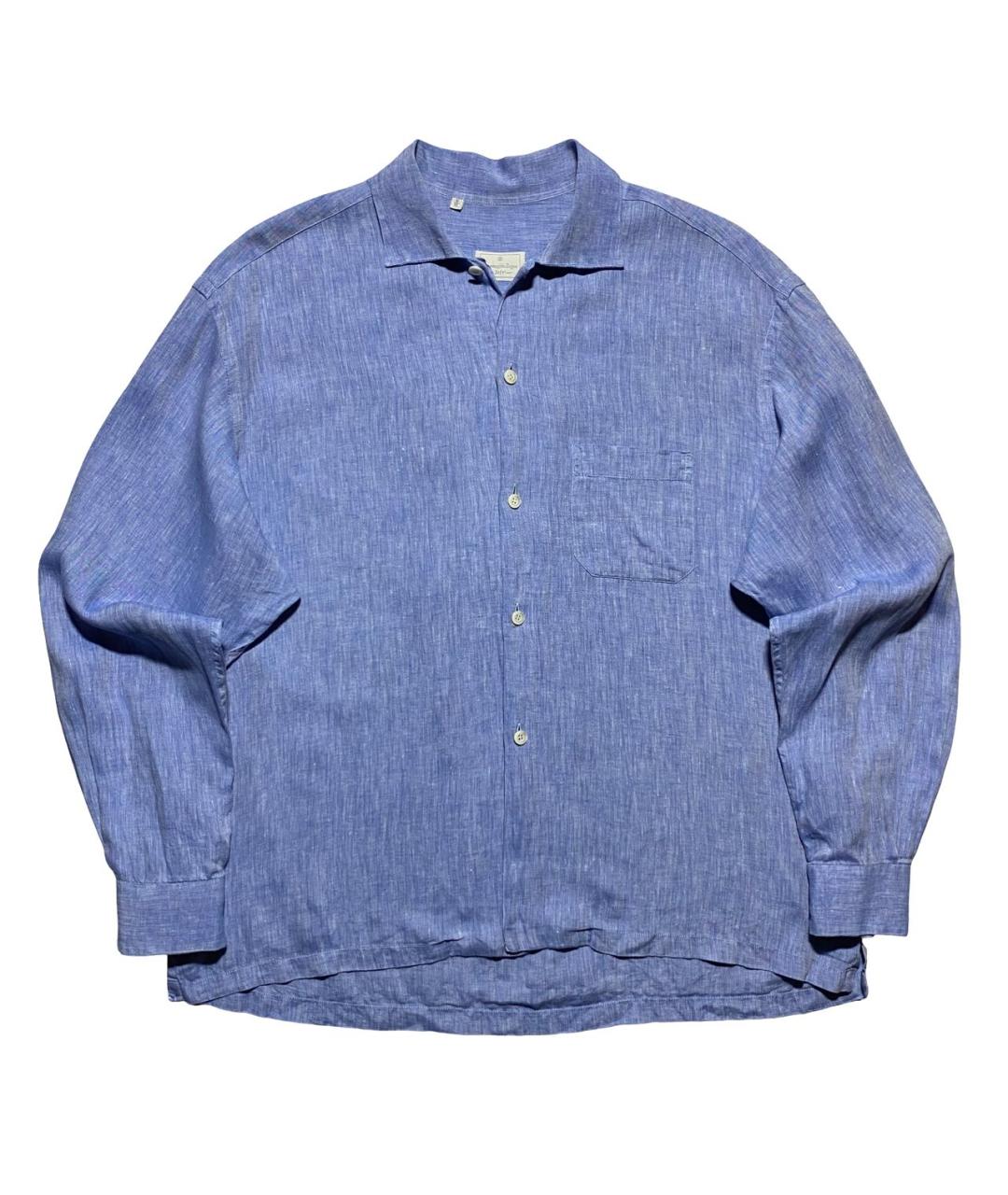 ERMENEGILDO ZEGNA XXX Голубая льняная кэжуал рубашка, фото 1