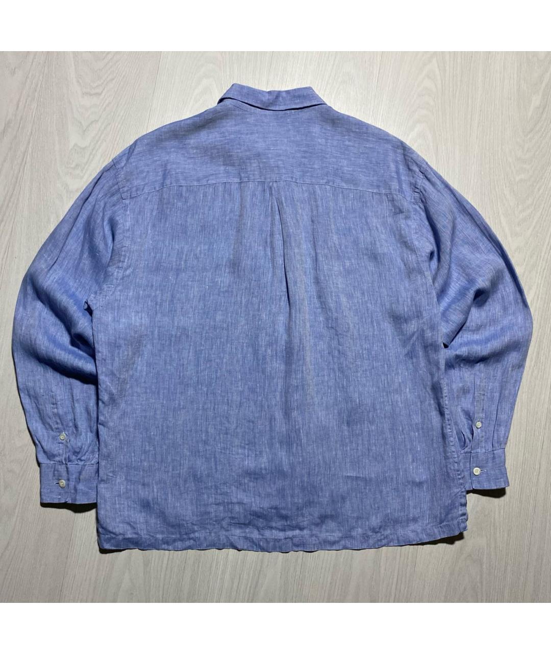 ERMENEGILDO ZEGNA XXX Голубая льняная кэжуал рубашка, фото 6