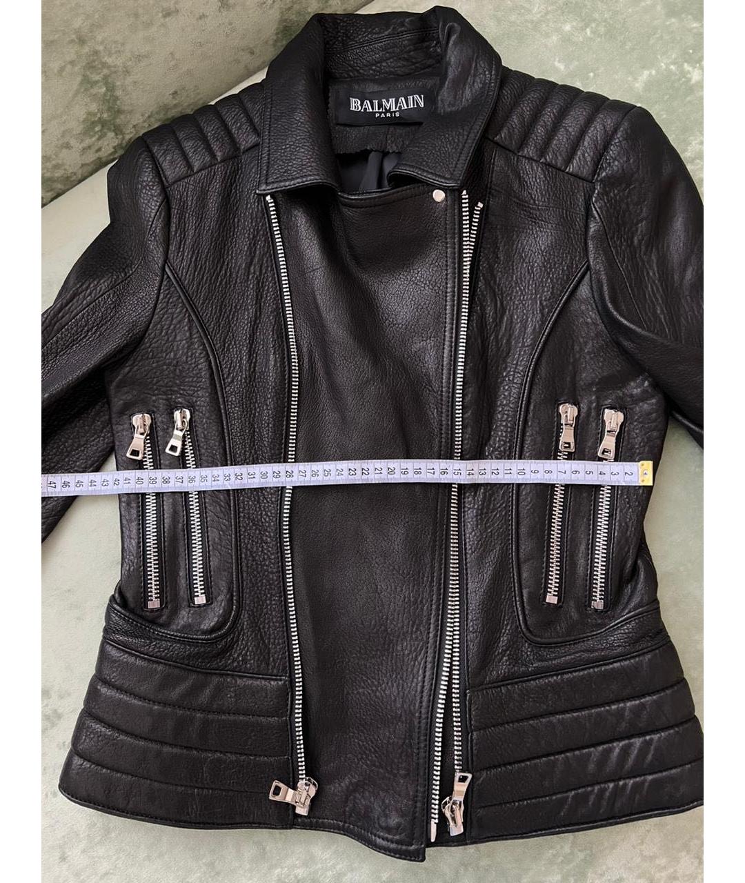 BALMAIN Черная кожаная куртка, фото 4
