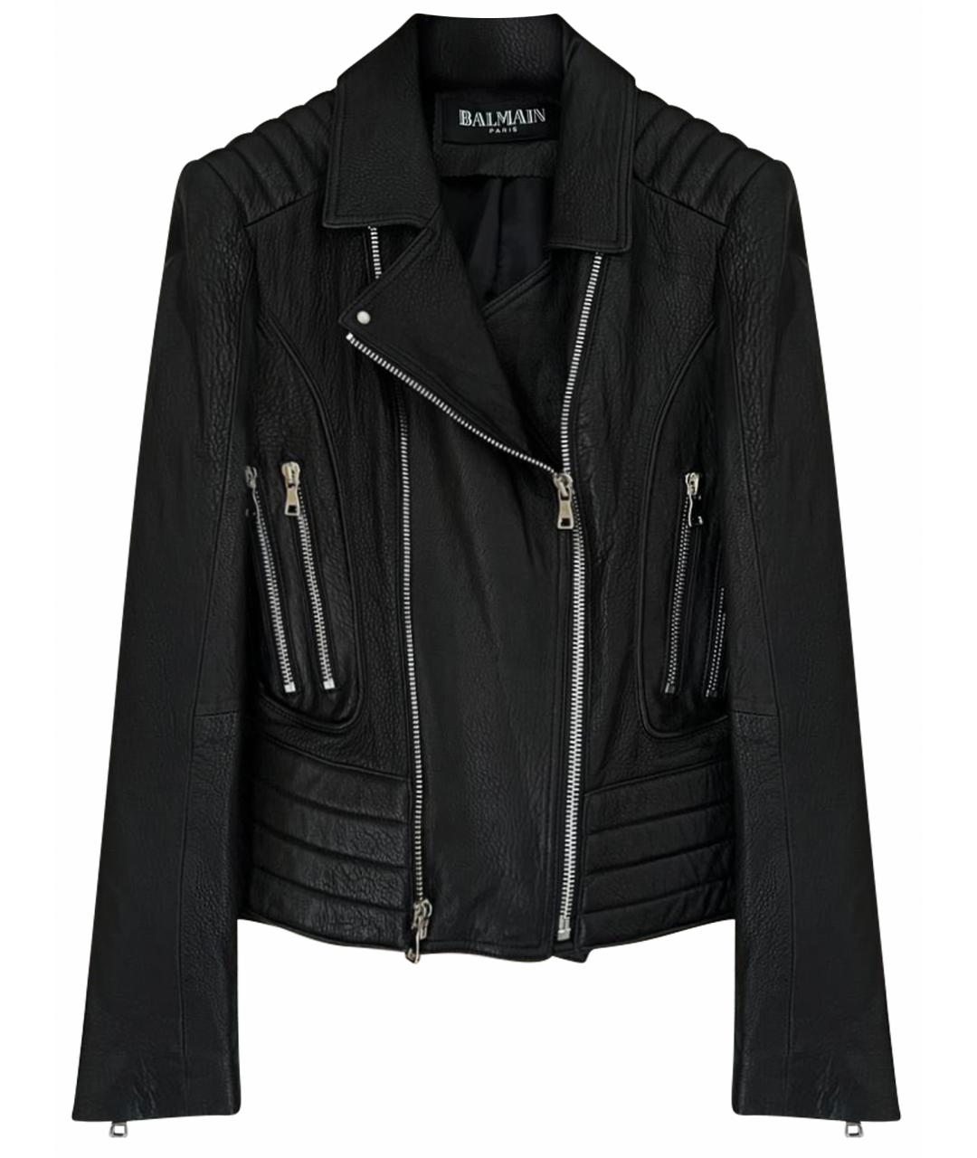BALMAIN Черная кожаная куртка, фото 1