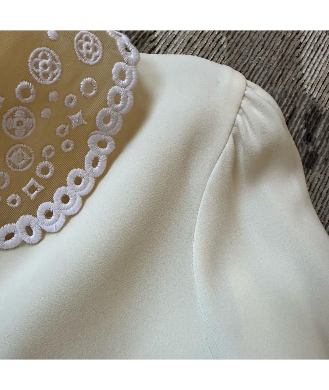 LOUIS VUITTON Бежевая шелковая блузы, фото 7