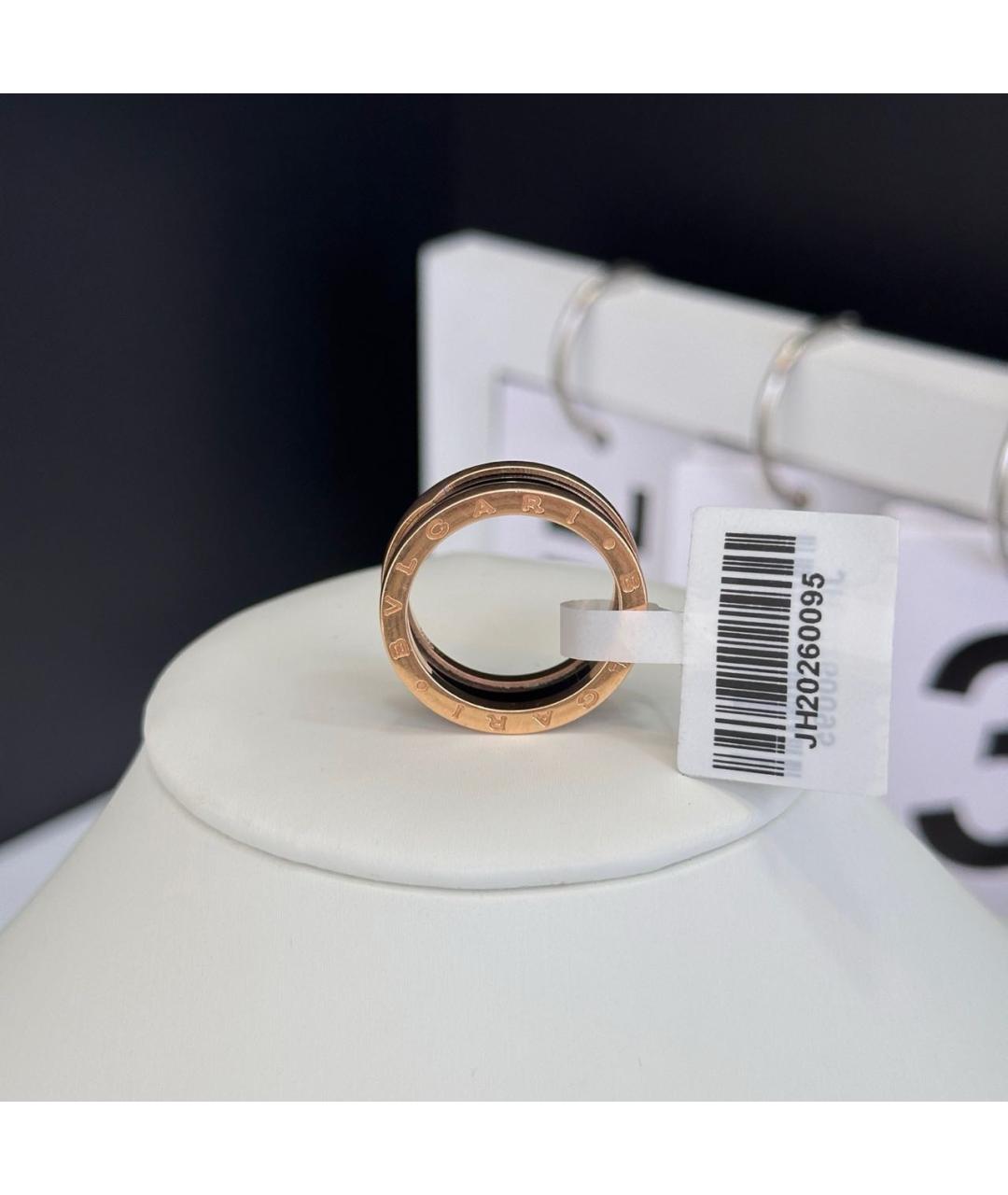 BVLGARI Черное кольцо из розового золота, фото 2