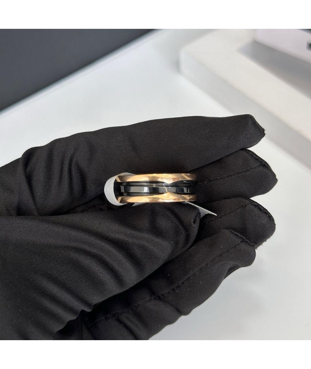 BVLGARI Черное кольцо из розового золота, фото 4