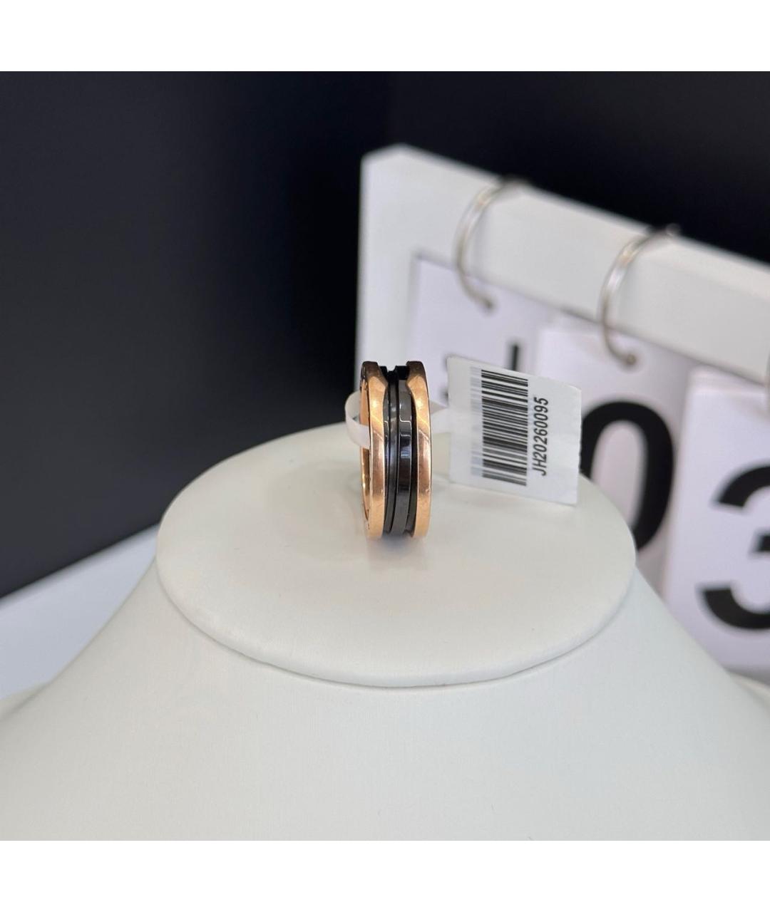 BVLGARI Черное кольцо из розового золота, фото 5