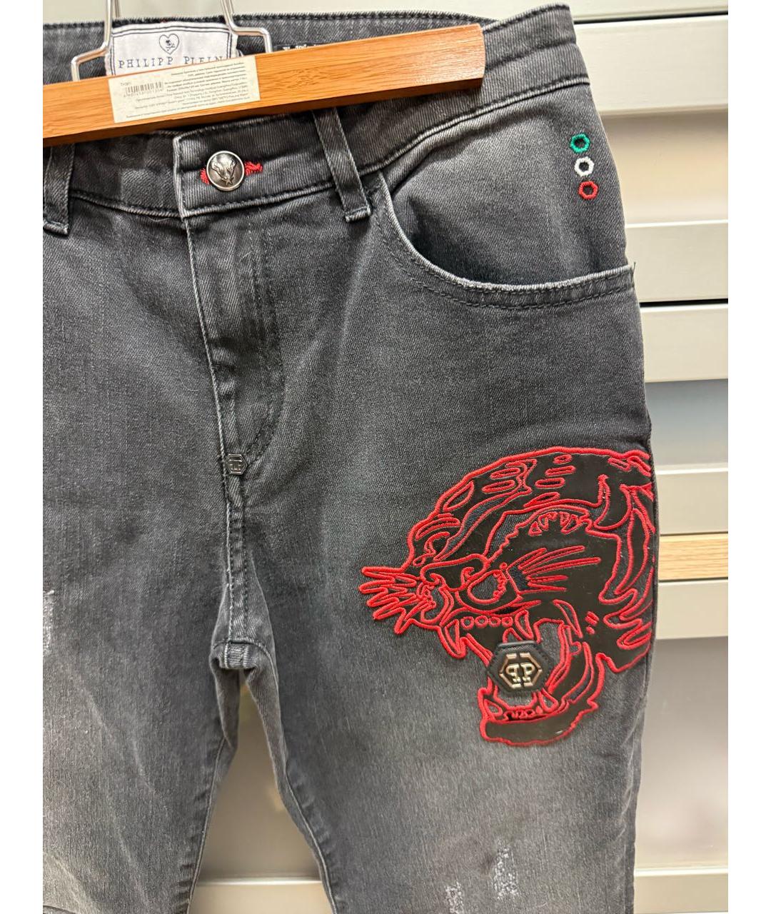 PHILIPP PLEIN Черные хлопковые детские джинсы, фото 7