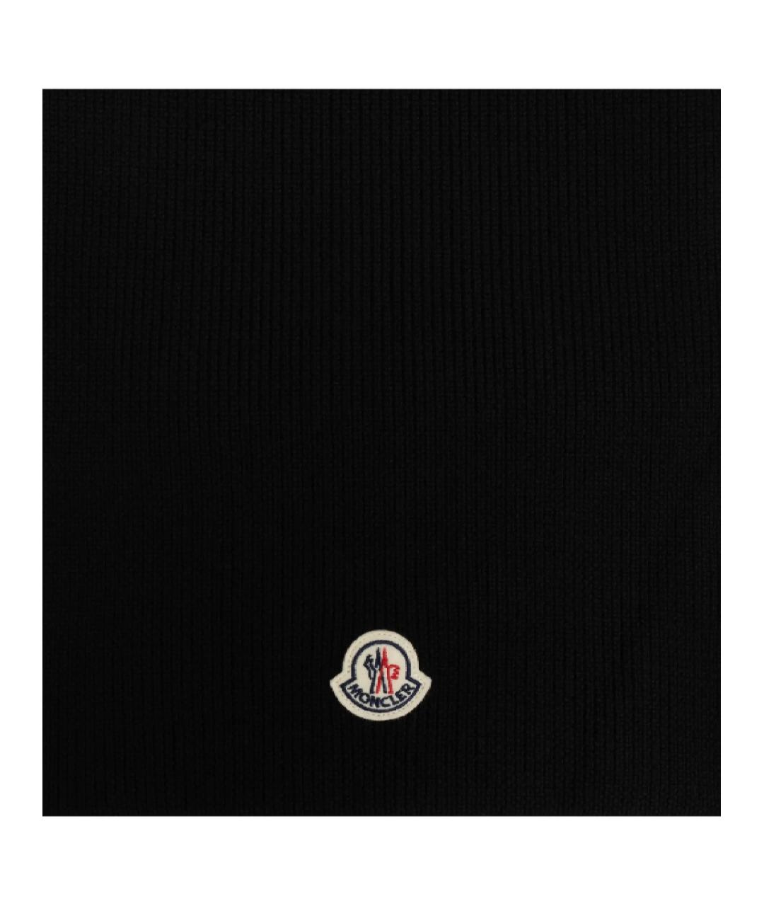 MONCLER Черный шерстяной шарф, фото 2