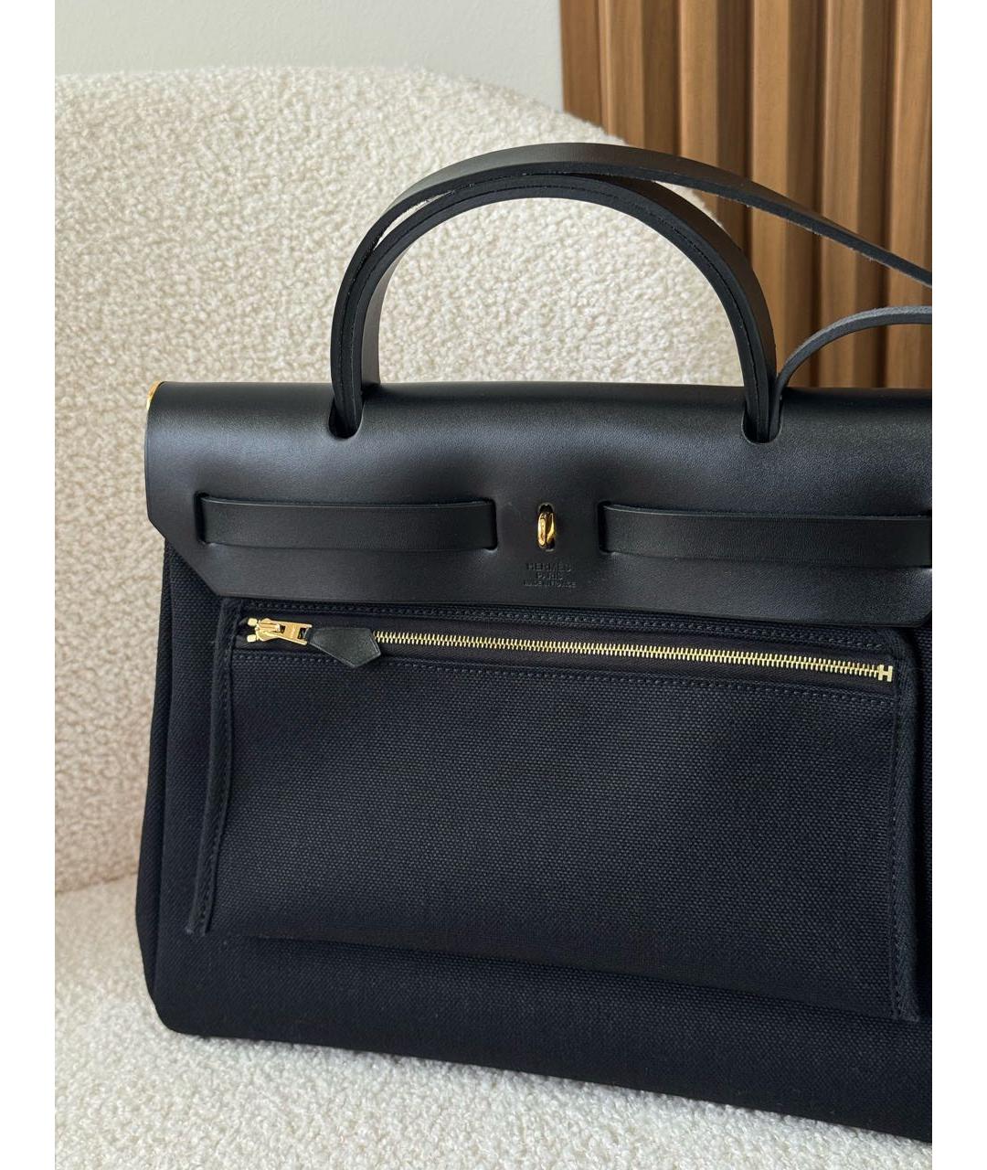 HERMES Черная тканевая сумка через плечо, фото 6