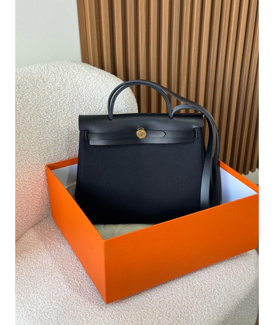 HERMES Черная тканевая сумка через плечо, фото 2