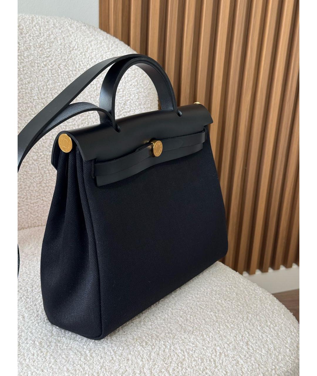 HERMES Черная тканевая сумка через плечо, фото 4