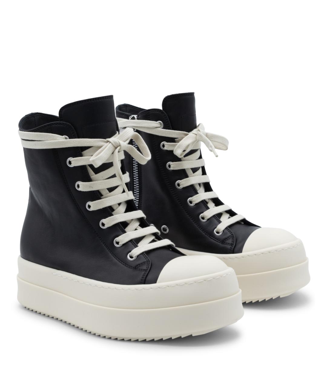 RICK OWENS DRKSHDW Черные кожаные кеды, фото 3