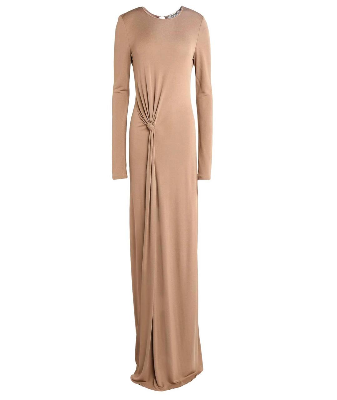 SAINT LAURENT Бежевое вискозное коктейльное платье, фото 1