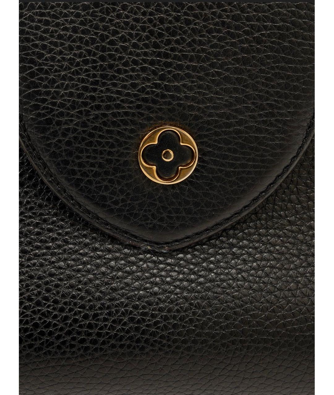 LOUIS VUITTON Черная кожаная сумка с короткими ручками, фото 6
