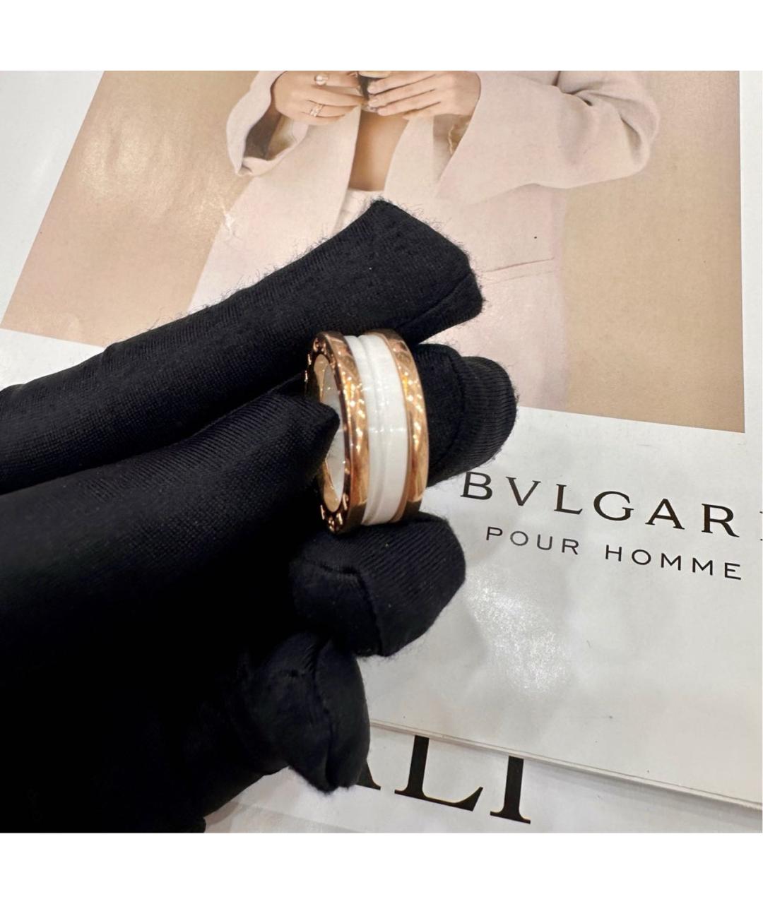 BVLGARI Белое кольцо из розового золота, фото 2