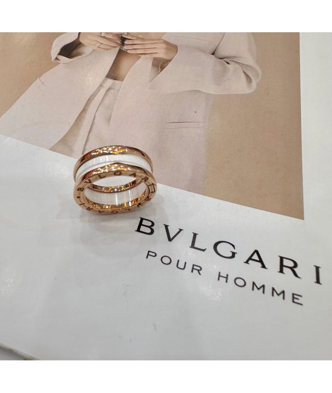BVLGARI Белое кольцо из розового золота, фото 4