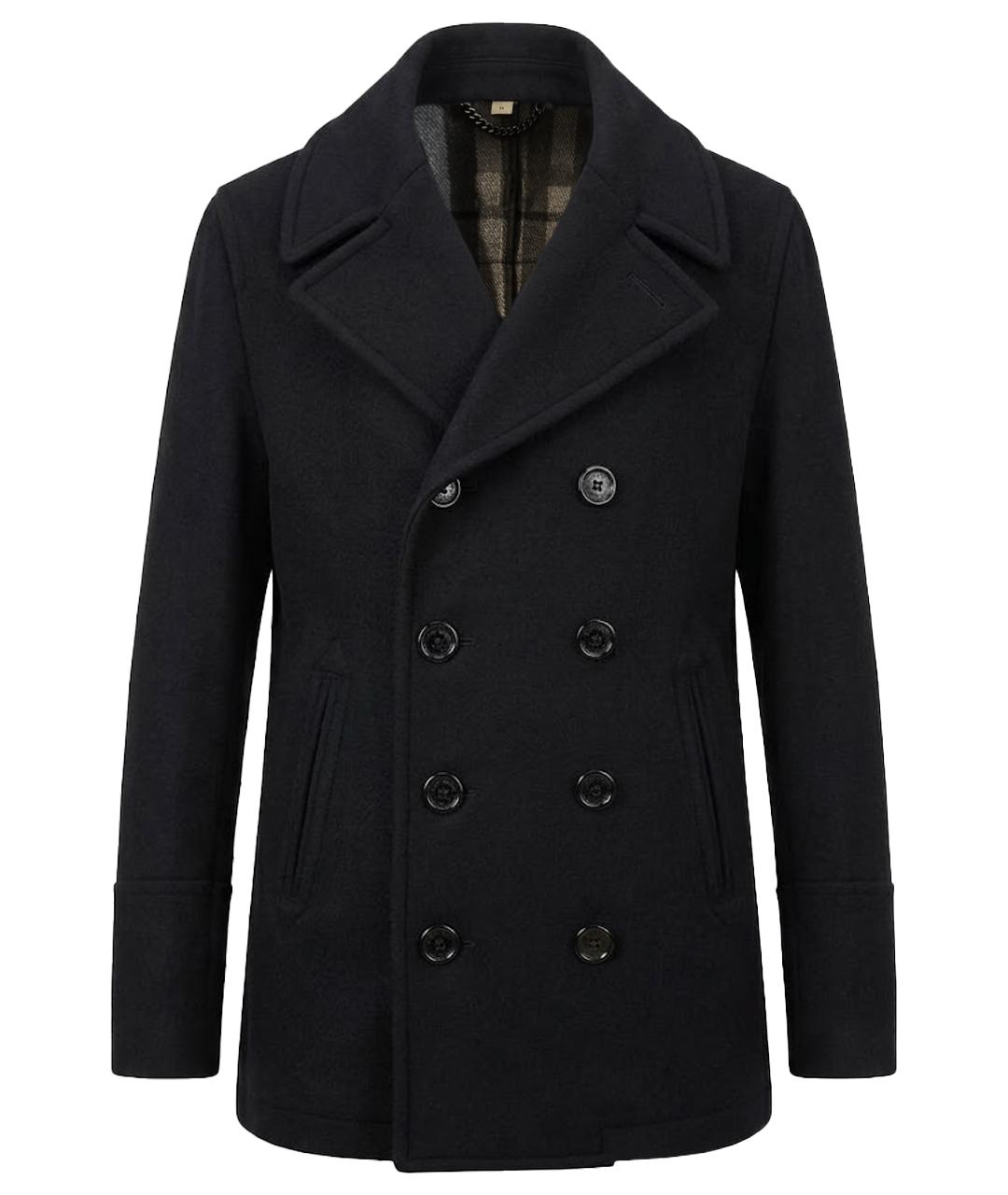 BURBERRY Черное шерстяное пальто, фото 1
