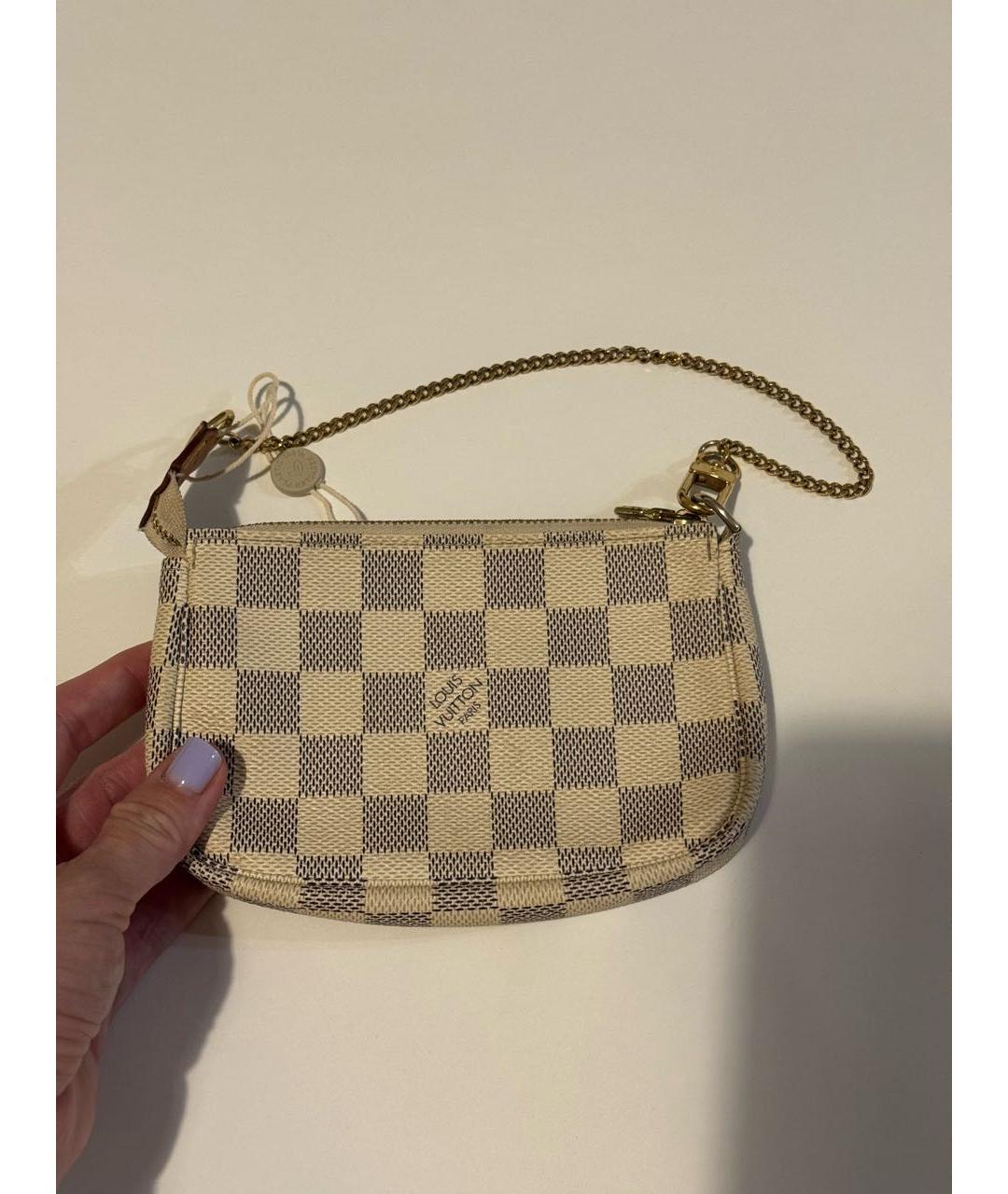 LOUIS VUITTON Бежевая канва сумка с короткими ручками, фото 3