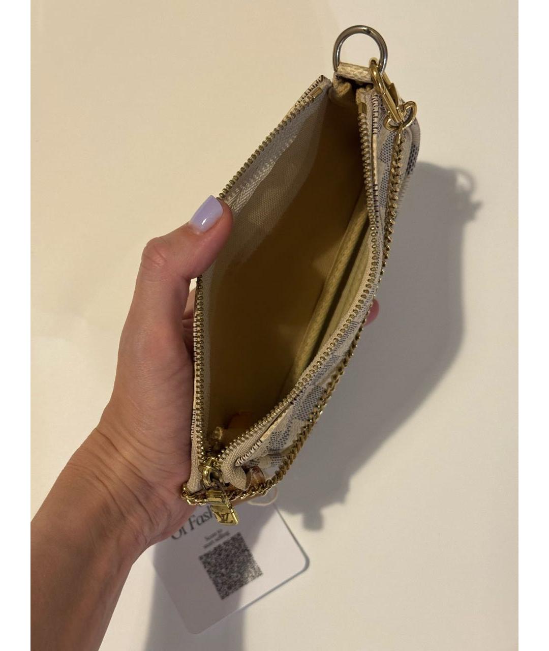 LOUIS VUITTON Бежевая канва сумка с короткими ручками, фото 4