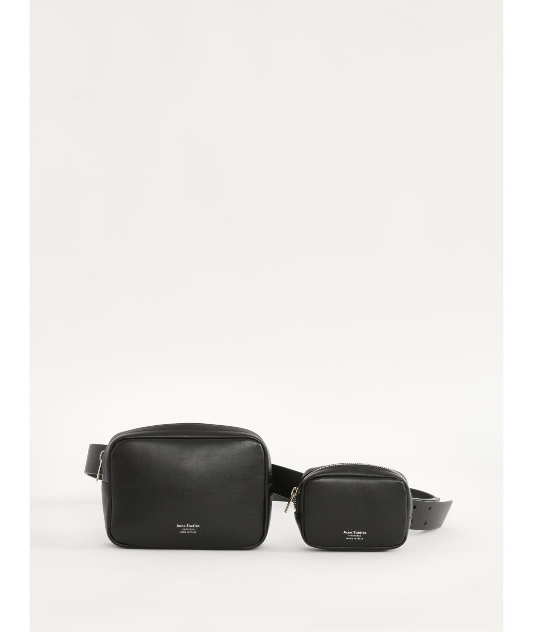 ACNE STUDIOS Черная кожаная поясная сумка, фото 10