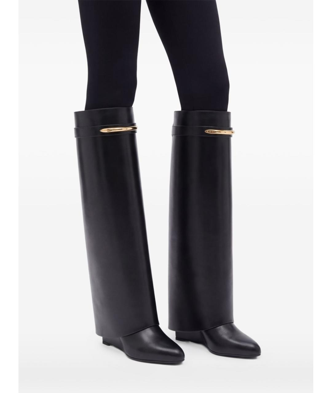 GIVENCHY Черные кожаные сапоги, фото 5