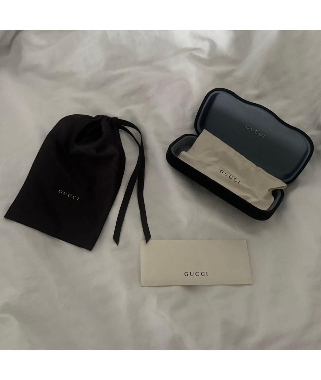 GUCCI Золотые металлические солнцезащитные очки, фото 4