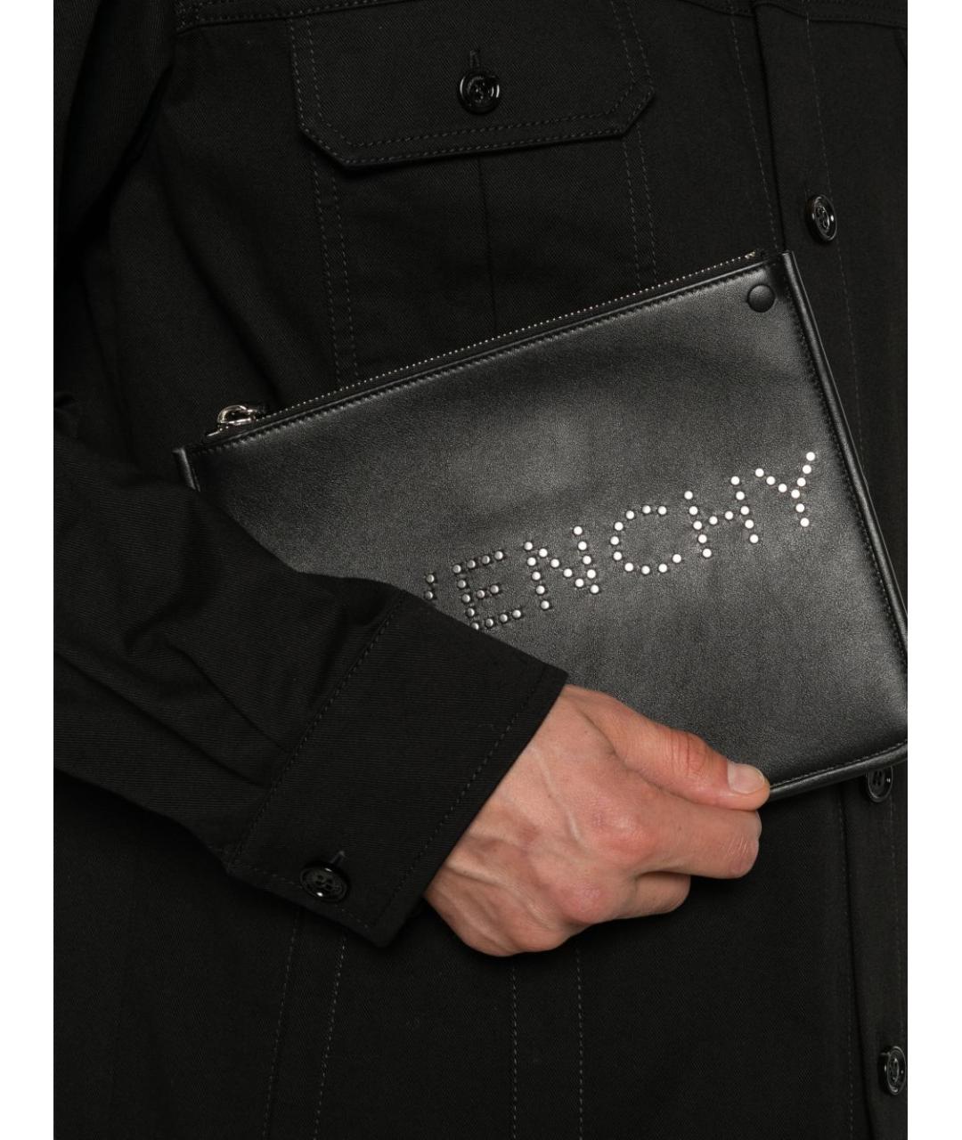 GIVENCHY Черный кожаный кошелек, фото 2