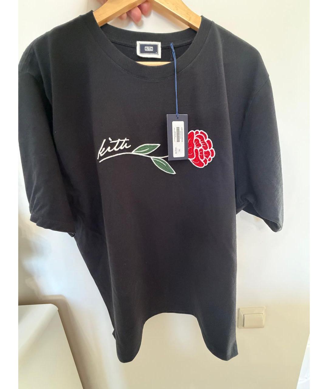 KITH Черная хлопковая футболка, фото 2