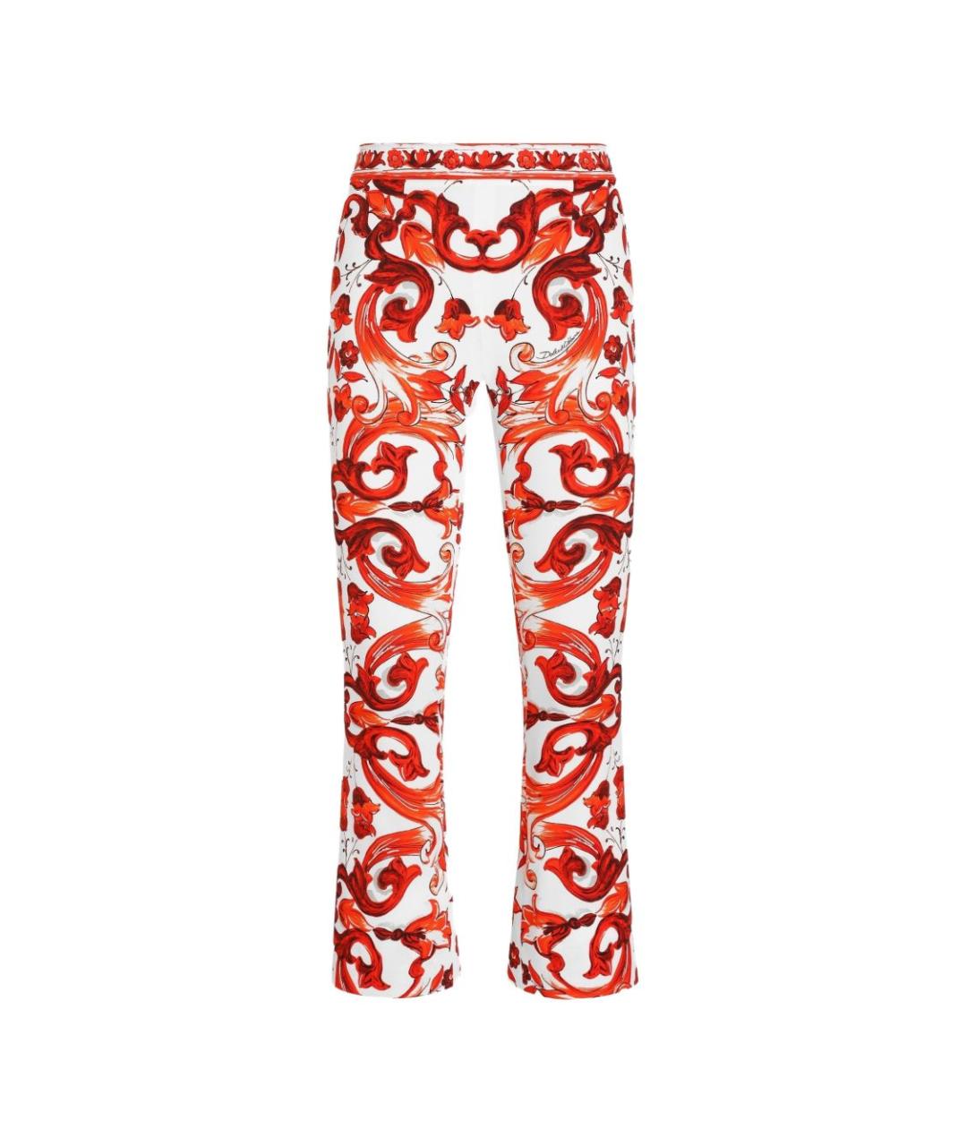 DOLCE&GABBANA Оранжевые шелковые прямые брюки, фото 1