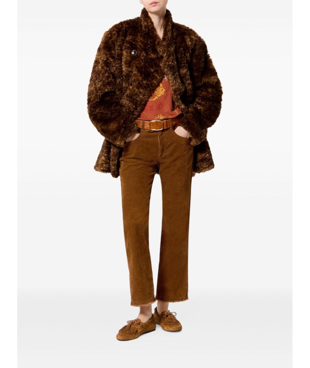 ISABEL MARANT ETOILE Бежевые хлопковые прямые брюки, фото 3