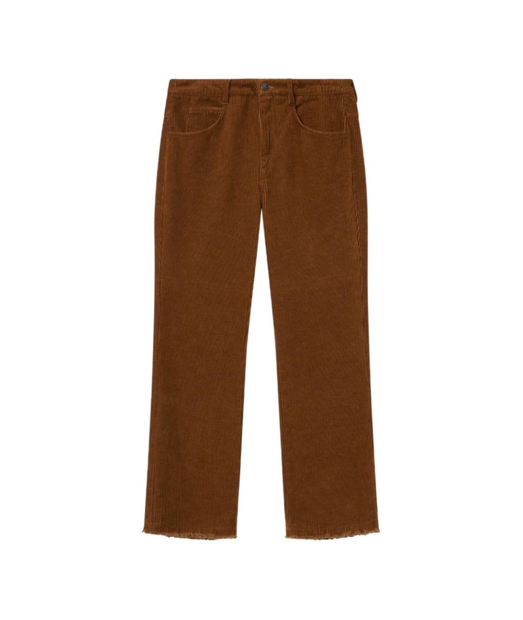 ISABEL MARANT ETOILE Бежевые хлопковые прямые брюки, фото 1