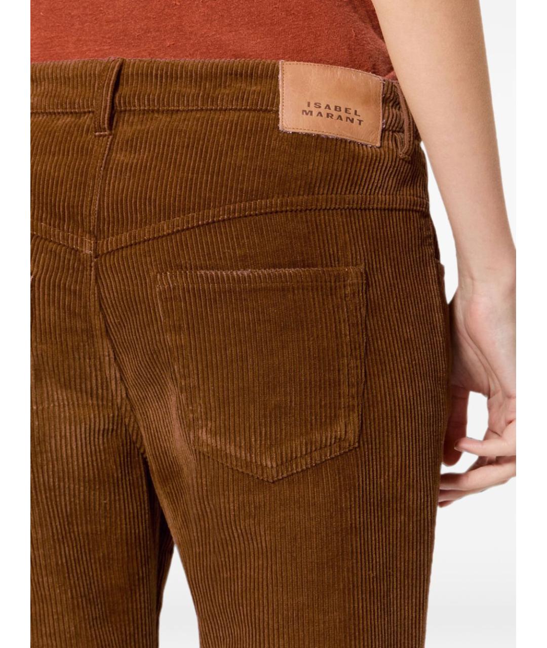 ISABEL MARANT ETOILE Бежевые хлопковые прямые брюки, фото 4