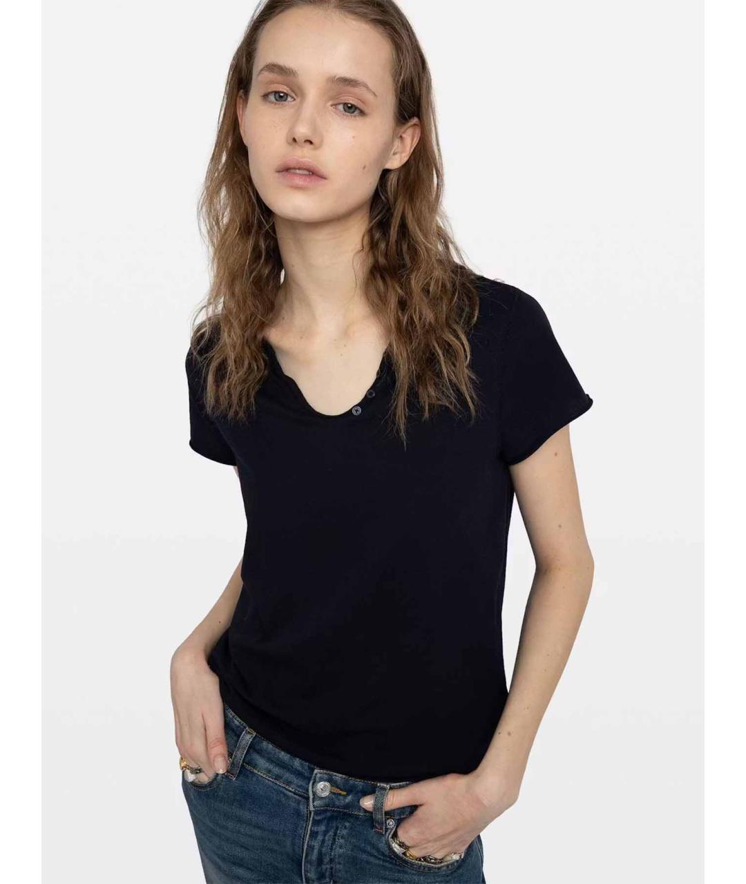 ZADIG & VOLTAIRE Синяя хлопковая футболка, фото 5