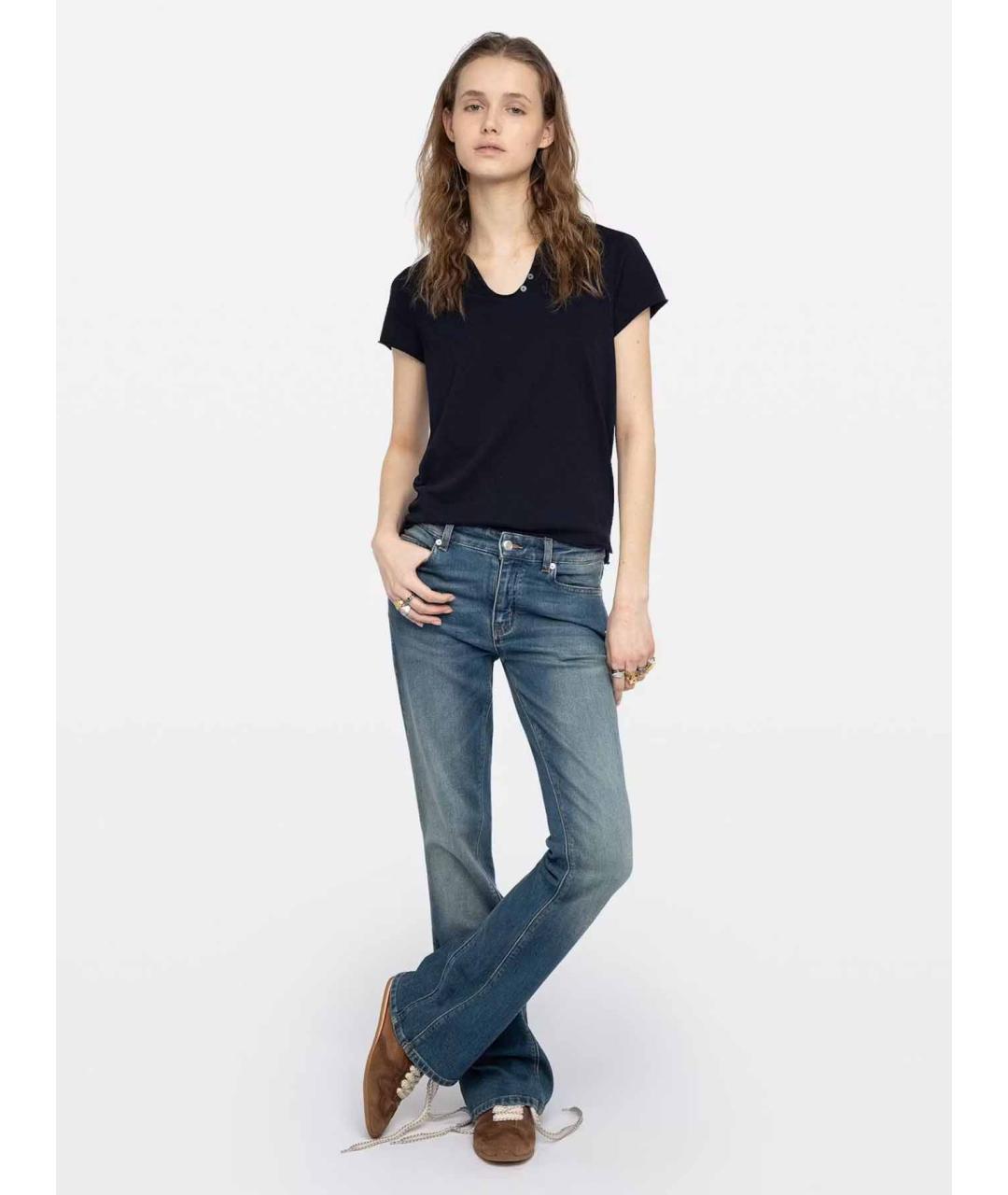 ZADIG & VOLTAIRE Синяя хлопковая футболка, фото 2