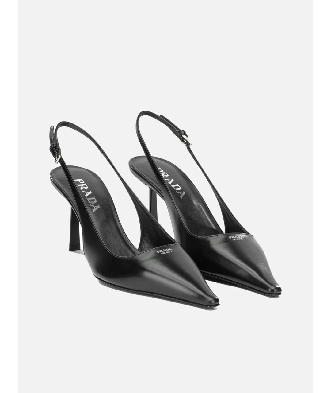 PRADA Черные кожаные туфли, фото 2