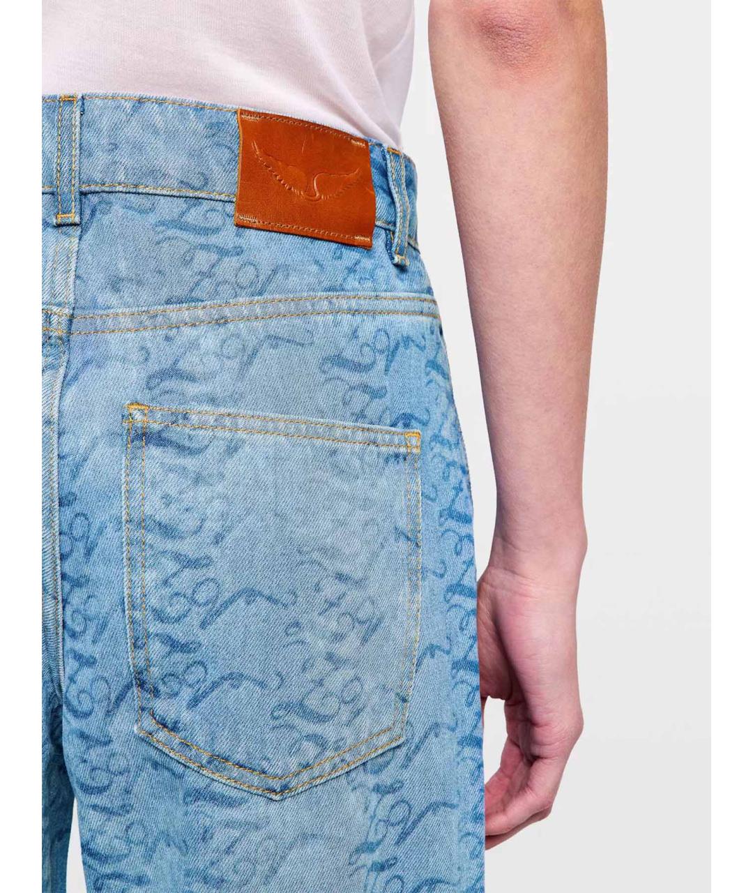 ZADIG & VOLTAIRE Синие хлопковые прямые джинсы, фото 5