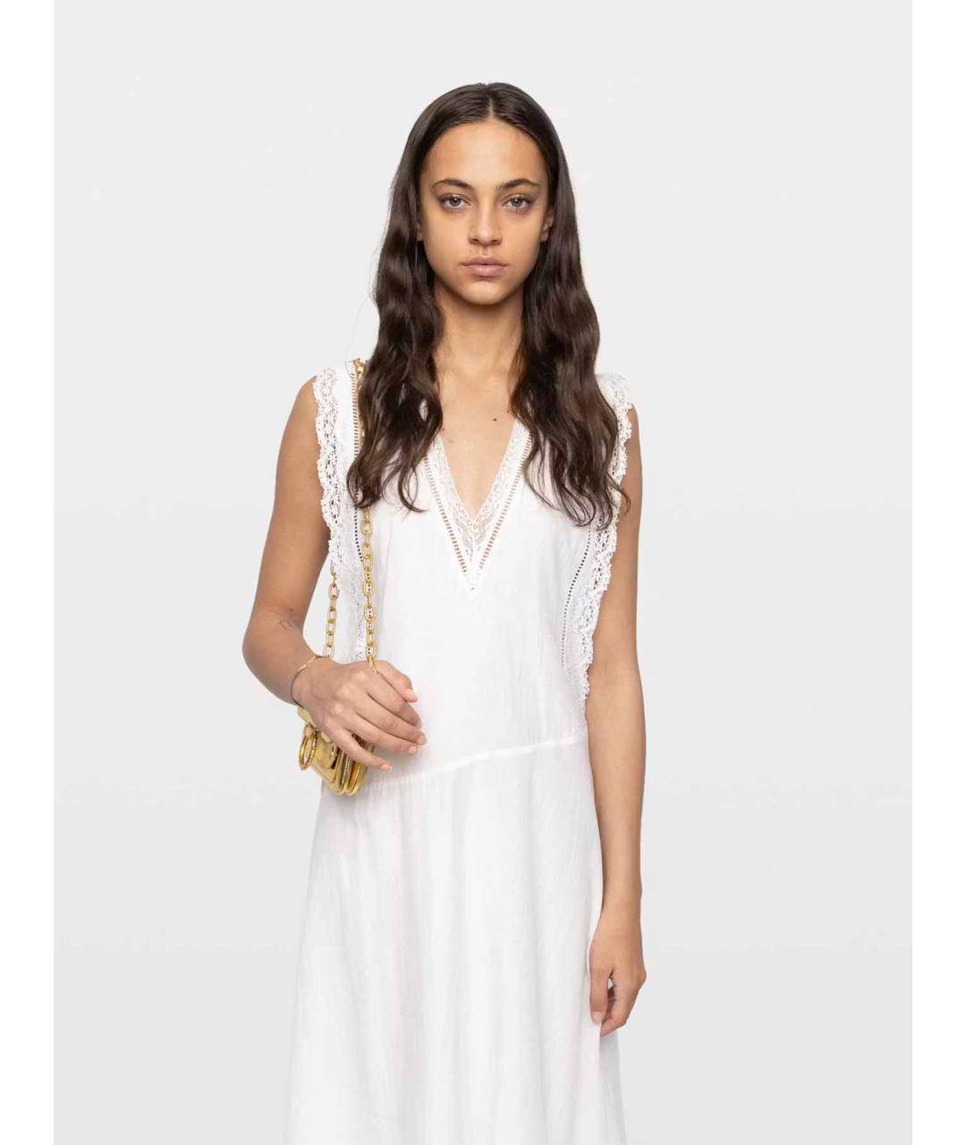 ZADIG & VOLTAIRE Белое хлопковое повседневное платье, фото 4