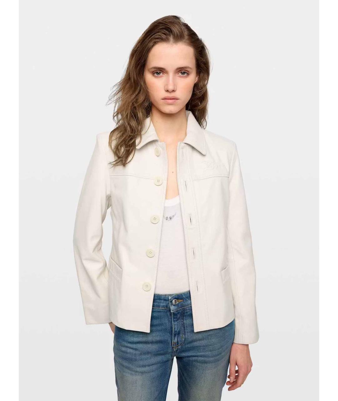 ZADIG & VOLTAIRE Белая кожаная куртка, фото 5