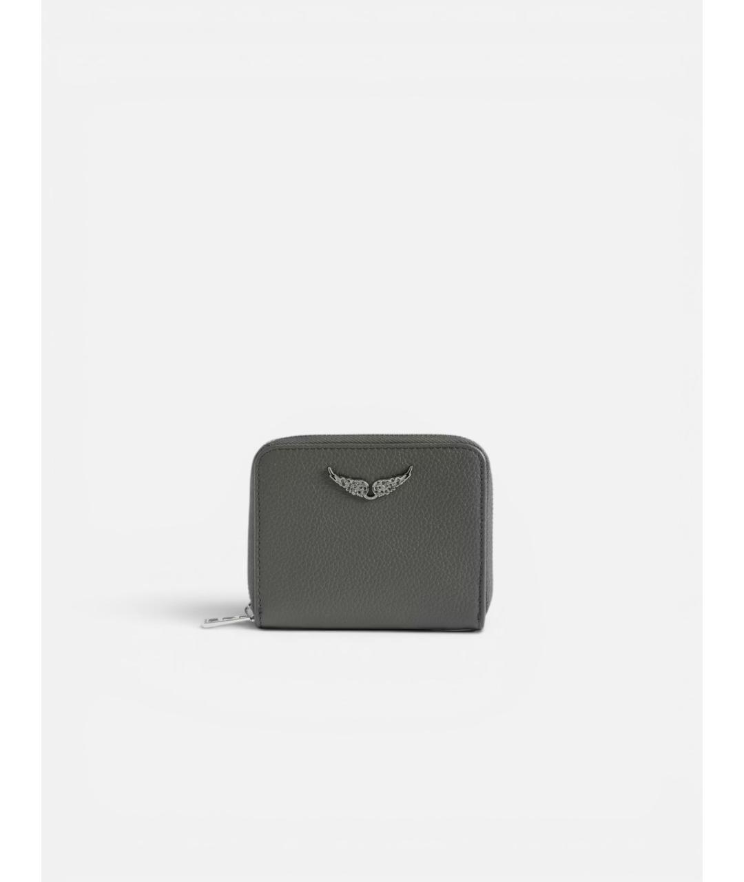ZADIG & VOLTAIRE Серый кожаный кошелек, фото 5