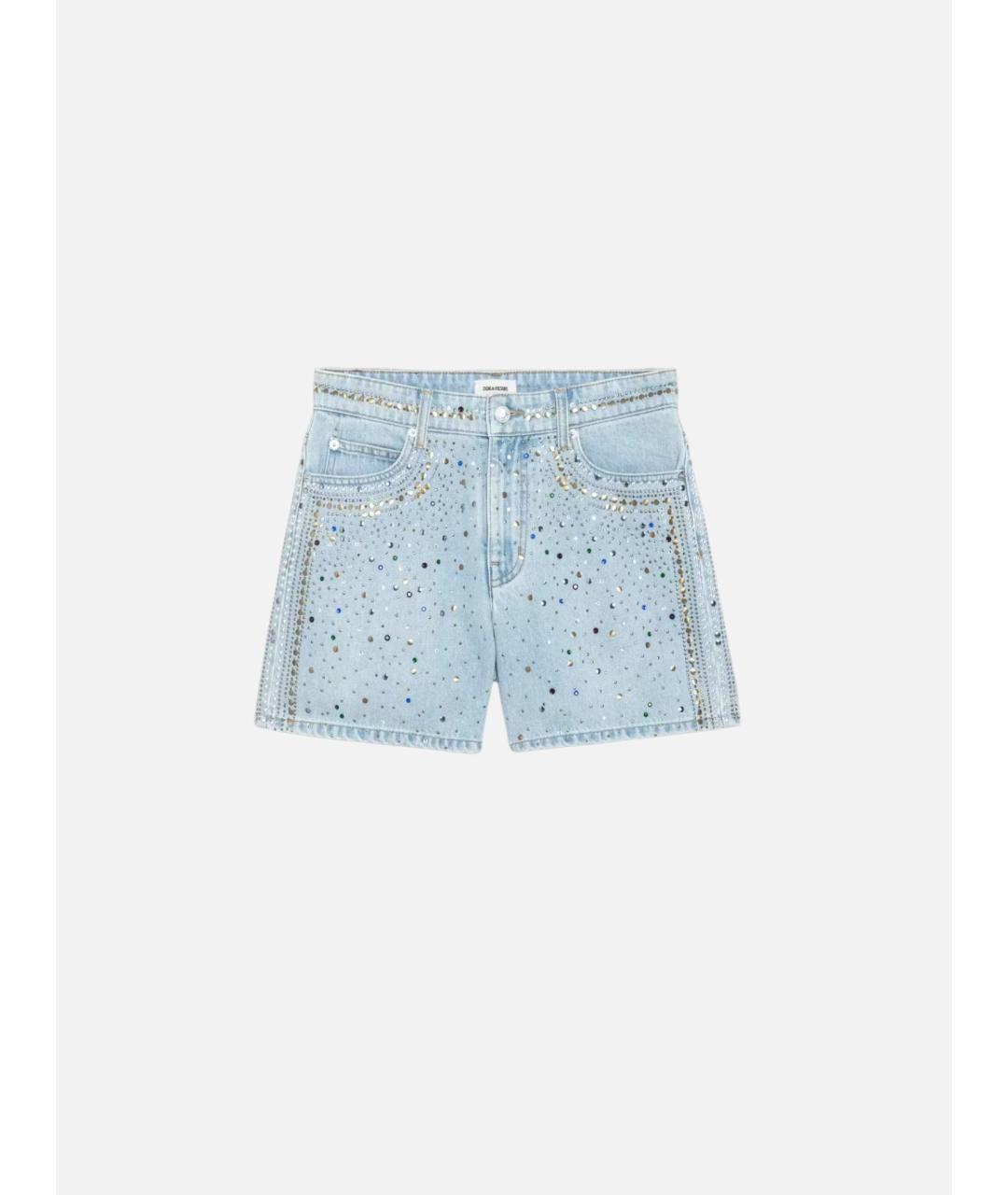 ZADIG & VOLTAIRE Голубые хлопковые шорты, фото 6