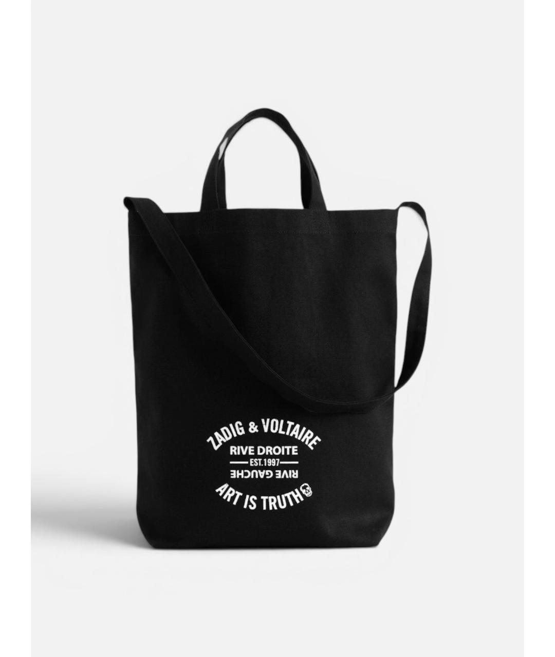 ZADIG & VOLTAIRE Черная хлопковая сумка тоут, фото 4