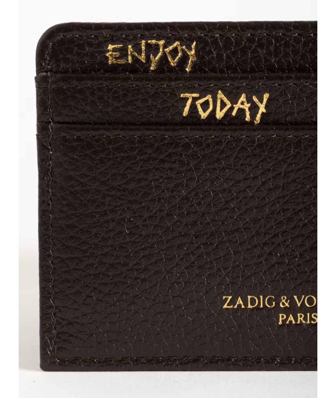 ZADIG & VOLTAIRE Коричневый кожаный кардхолдер, фото 4