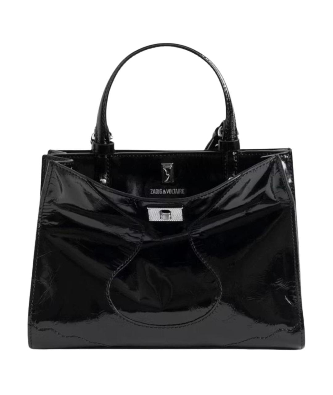 ZADIG & VOLTAIRE Черная сумка тоут из лакированной кожи, фото 1