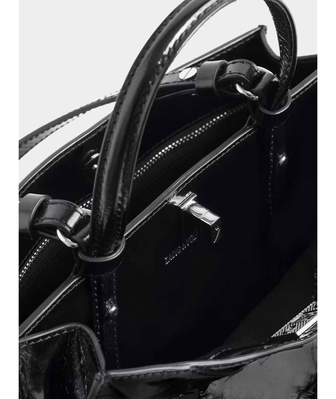 ZADIG & VOLTAIRE Черная сумка тоут из лакированной кожи, фото 6