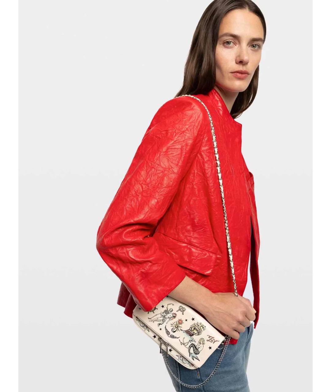 ZADIG & VOLTAIRE Бежевая кожаная сумка через плечо, фото 2