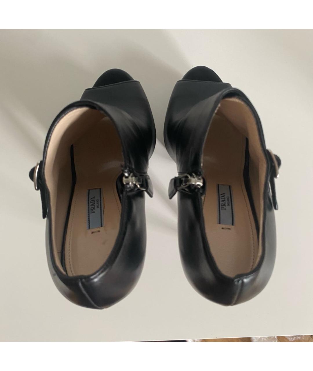 PRADA Черные кожаные ботильоны, фото 3