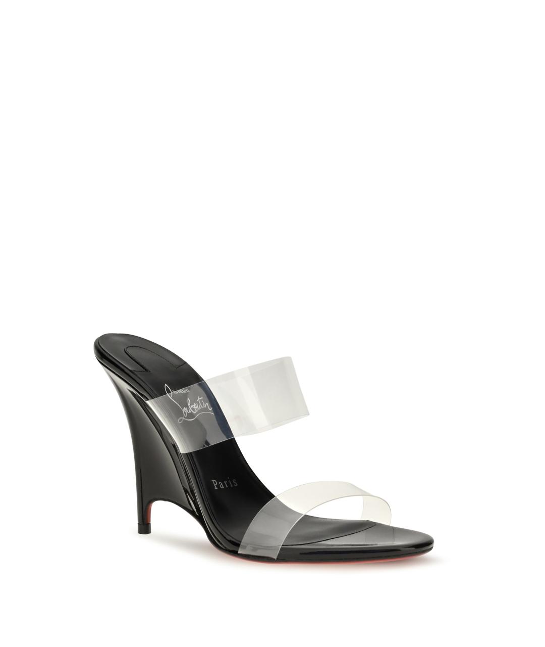 CHRISTIAN LOUBOUTIN Черные кожаные мюли, фото 2